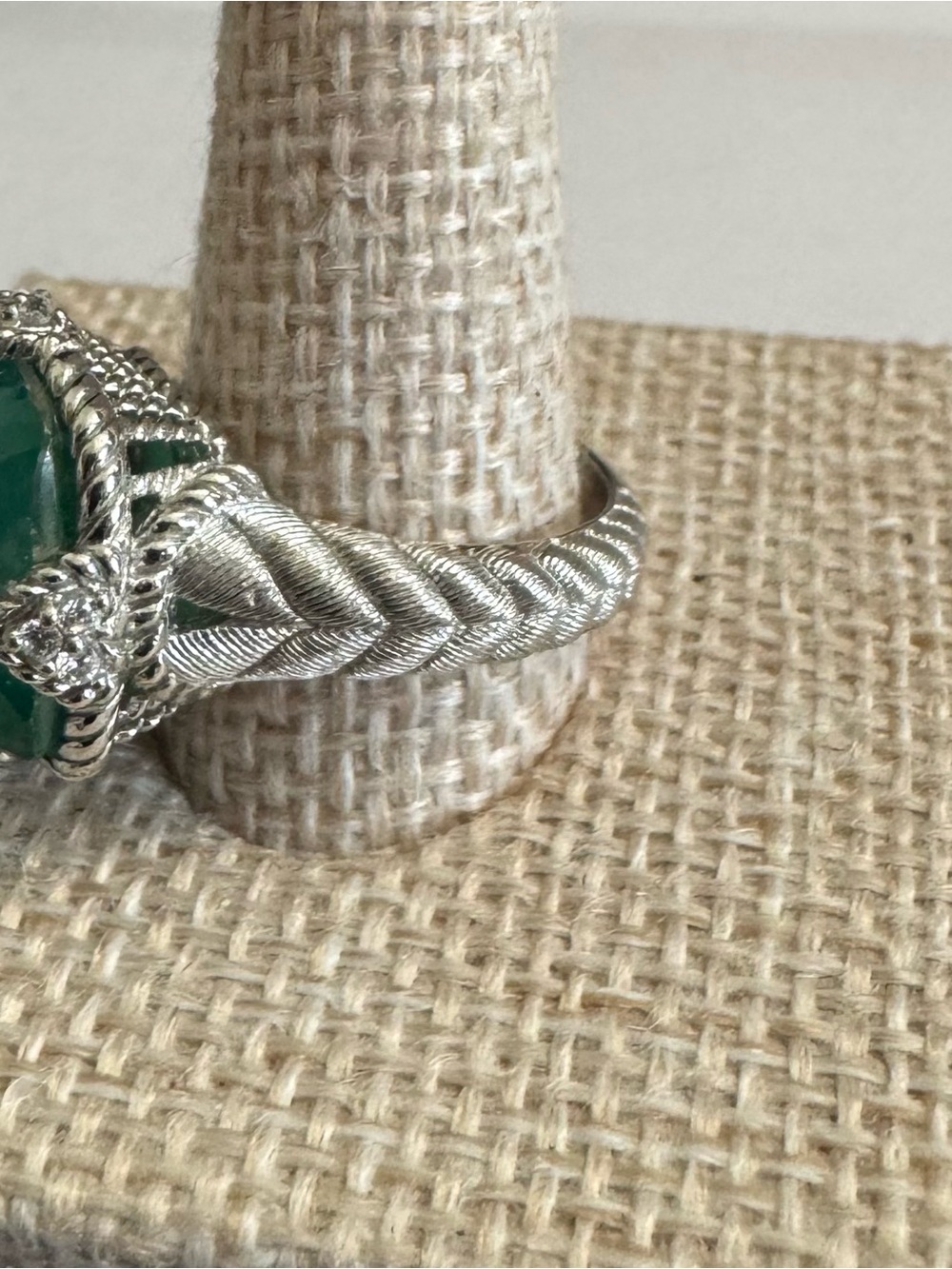 Judith Ripka Faceted Green Goddess Chalcedony Faceted Ring - Picture 3 of 4